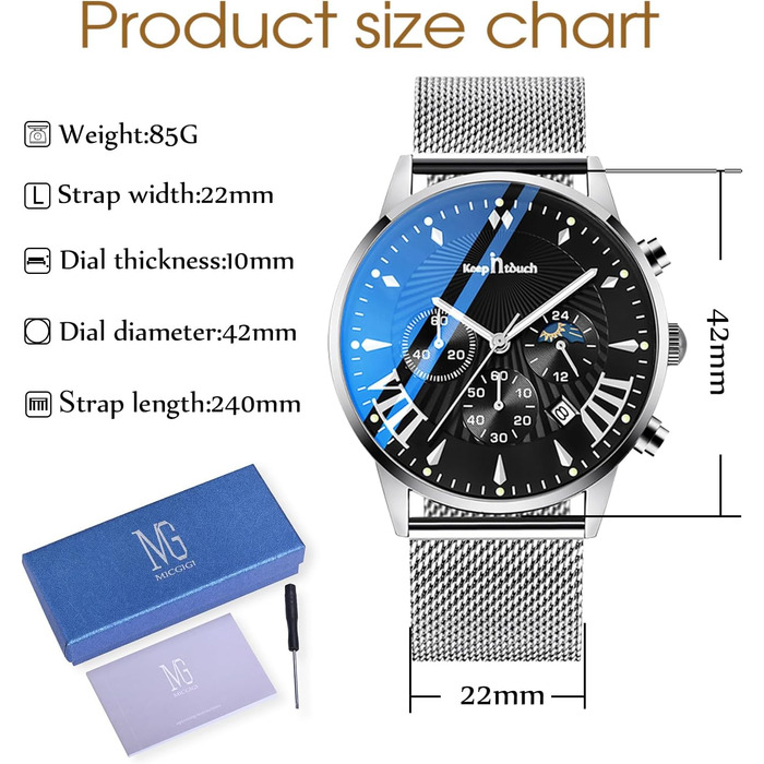 Чоловічий годинник Mode Herren Uhren - водонепроникний аналоговий кварцовий годинник зі сталевим браслетом Mesh. Срібно-чорний колір.