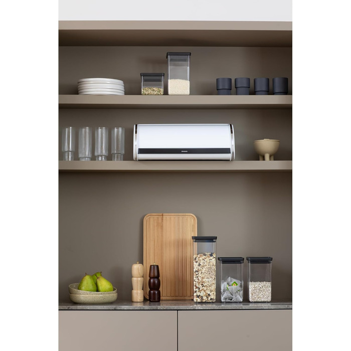 Контейнер для хліба Brabantia Rollbrotkasten, чорний мат, середній, для зберігання хліба, багелів та булочок