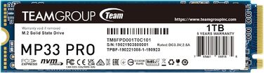 SSD TEAMGROUP MP33 PRO 1TB M.2 PCIe 2280 NVMe Gen3x4 - внутрішній SSD накопичувач