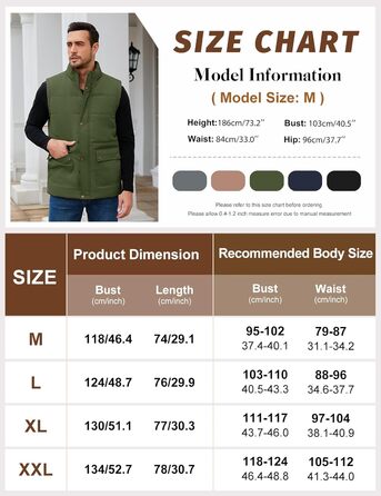 Xnova чоловіча зимова жилетка з підкладкою Thero Sherpa, тепла флісова жилетка, зимова куртка, жилетка для полювання, робоча жилетка, флісова жилетка для активного відпочинку з коміром-стійкою (Зелений, M)