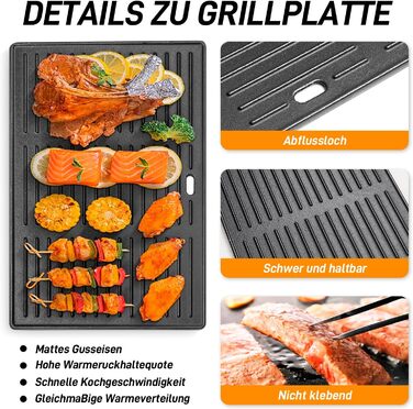 Решітка-гриль та сковорода для Weber Spirit 300 серії (E310, E320, S310) - замінна деталь, 44,5 см