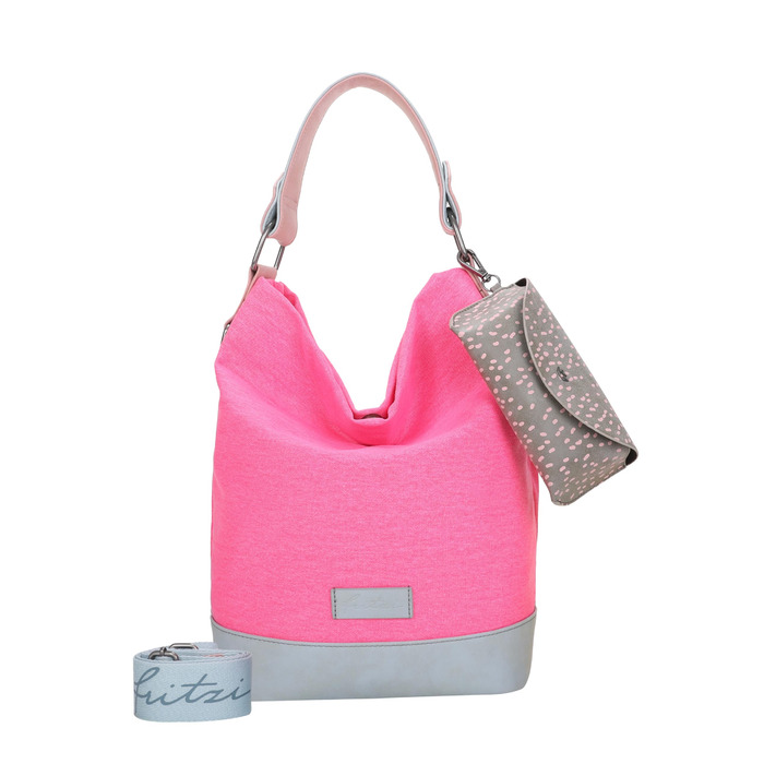 Сумка жіноча Fritzi Izzy Olga Canvas Hobo (бавовна) через плече, міська, пляжна, веганська, з чохлом для окулярів, 37x27x17 см, чорний/рожевий/помаранчевий/зелений/блакитний/рожевий/ліловий/м'ятний/бежевий/неоновий рожевий