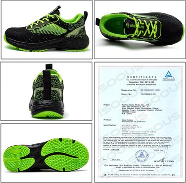 Зручні захисні черевики ISOOUS для чоловіків та жінок. Легкі, дихаючі, з металевим капаком, неслизькі. Розмір 45 EU.