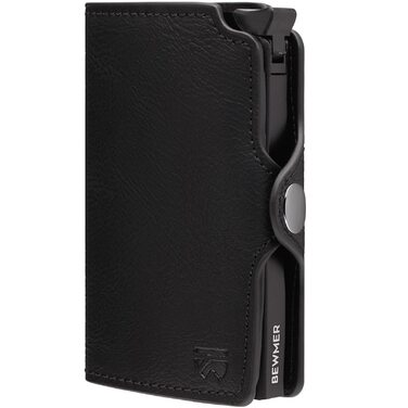 Гаманець-картхолдер BEWMER Premium з RFID-захистом: Чорний шкіряний картхолдер та гаманець для жінок і чоловіків