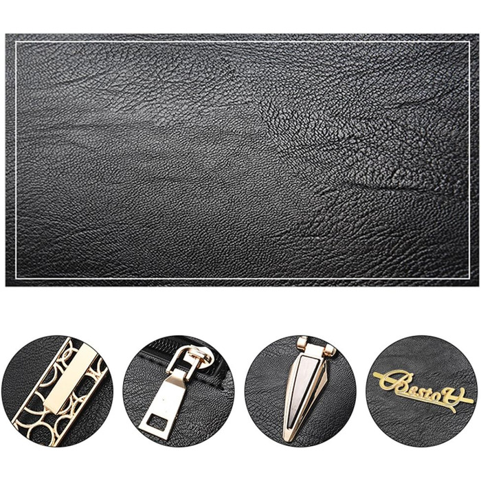 Сумка жіноча BestoU шкіряна чорна велика, сумка на плече та через плече