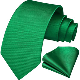 Краватка та нагрудний платок Enlision Solide - однотонні, різні кольори (D2 Зелений 3)