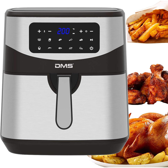 Фритюрниця DMS XXXL 7 літрів: фритюрниця, духовка, гриль, Cooker, без олії, 10 програм, цифровий дисплей, 1800 Вт, таймер, HF-7S