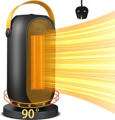 Електричний обігрівач: енергоефективний керамічний обігрівач 1200W з захистом від перегріву та перекидання, 6 режимів, термостат, для дому та офісу