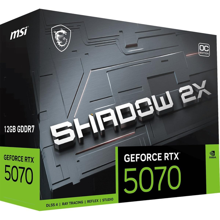 Відеокарта MSI GeForce RTX 5070 12G Shadow 2X OC (12GB GDDR7, PCIe 5, Boost 2542 MHz)
