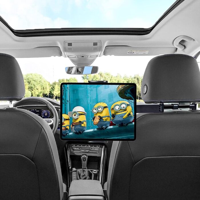 Тримач для планшета в авто, регульований, для iPad/iPhone/Samsung Galaxy/Kindle Fire/Nintendo Switch, 4.4-11 дюймів, Чорний/Червоний