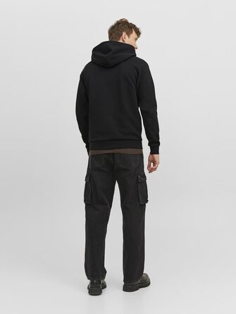 Чоловіча однотонна куртка-худі Jack & Jones, чорна, розмір XL
