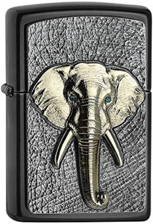 Запальничка Zippo з емблемою слона, кристал Swarovski, сіра, оригінальна, подарункова коробка, кишенькова, багаторазова