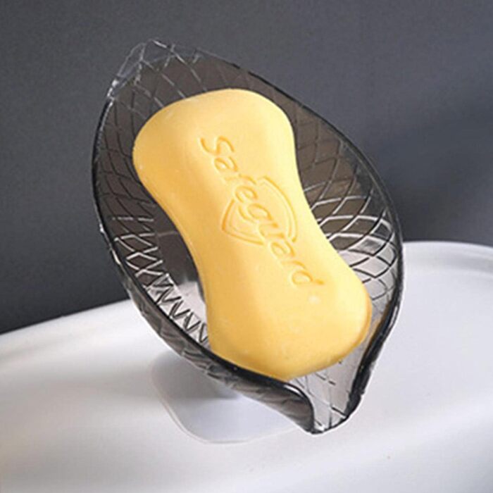 Чорна мильниця з присоском | Прозора мильниця для душу та ванни | Підставка для мила, щіток та аксесуарів