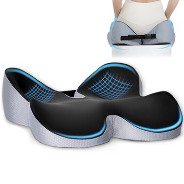 Подушка для сидіння з піни Memory Foam: для офісного крісла, авто, інвалідного візка, геймерського крісла - комфорт та зняття напруги