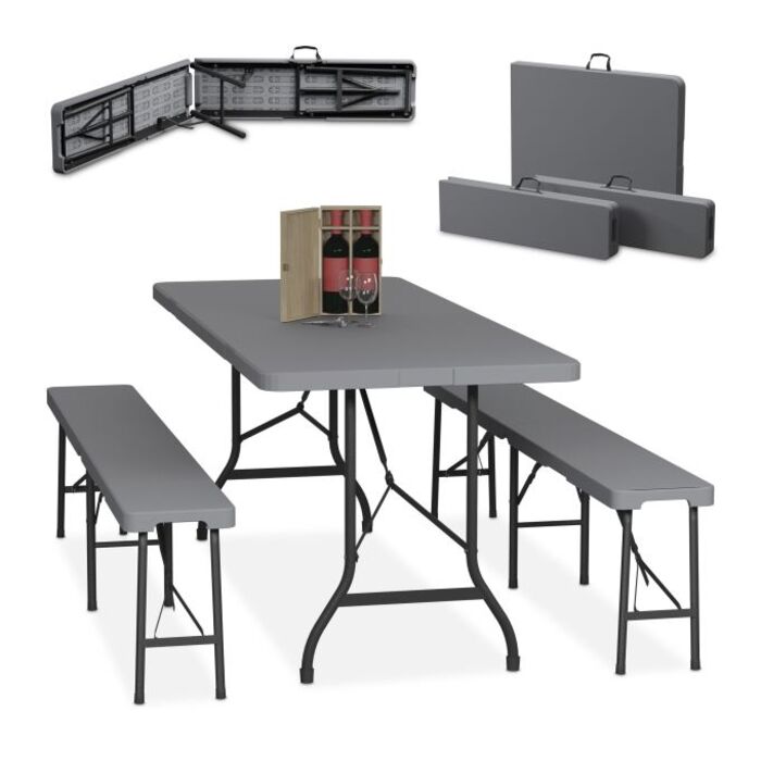 Relaxdays 3-piece folding beer garden set