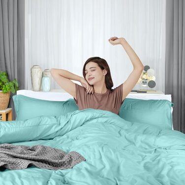 Комплект постільної білизни Utopia Bedding: ковдра 203x228 см, 2 наволочки, мікрофібра, блакитний