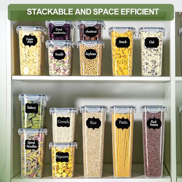 Набір контейнерів для продуктів з кришкою, 16 шт. BPA free, герметичні, для зберігання круп, борошна, мюслі. Органайзери для кухні з етикетками