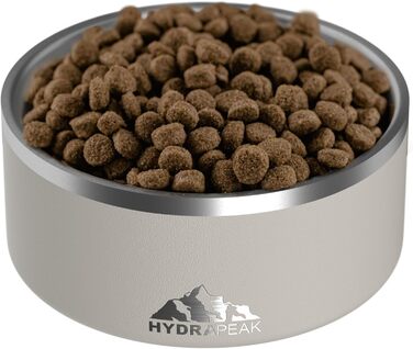Миска для собак Hydrapeak, неслизька з нержавіючої сталі, велика та маленька, 907 мл / 1,8 л, Graphite (Графіт)