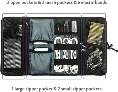 Органайзер для подорожей ProCase: сумка для аксесуарів електроніки, USB-кабелі, SD-картки, навушники, флеш-накопичувачі - чорний