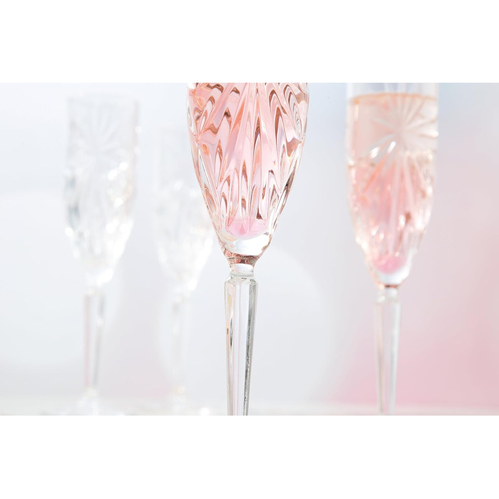 Набір келихів для шампанського та просекко Oasis (6 шт.), 160 мл, кришталеві, стійкі до миття в посудомийній машині, для весілля та свят