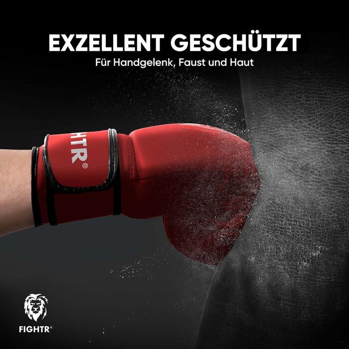 Боксерські рукавички FIGHTR® для дітей: максимальний захист, для боксу, MMA, муай-тай, кікбоксингу та єдиноборств (06 oz, червоні) з сумкою для перенесення