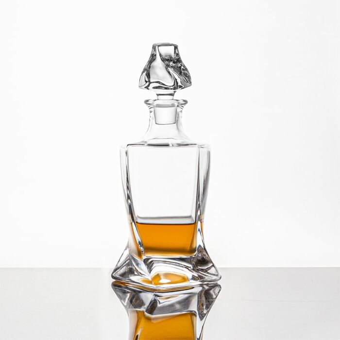 Square Whiskey Decanter Set with 2 Glasses in Gift Box - Scotch, Whiskey & Wine Decanter for Men & Women