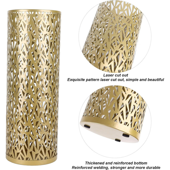 Металевий підставка для парасольки Topiky, кругла, золота, 15x10,5 см