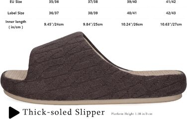 Тапочки жіночі Eagsouni з льону, комфортні, з піною пам'яті, антиковзкі, для дому, теплі, колір коричневий (39/40 EU)