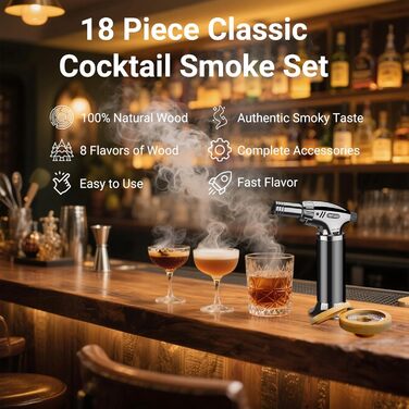Набір для копчення віскі RoseFlower Nostalgie: для віскі, бурбону, стейку, риби та сиру. Копчення для дому, саду, грилю. Подарунок на День батька