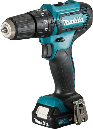 Акумуляторний ударний дриль-шурупокрут Makita HP333DSAX1 12V, 2.0 Ah, 2 акумулятори + зарядний пристрій у транспортному кейсі, 4.785 KG, блакитний