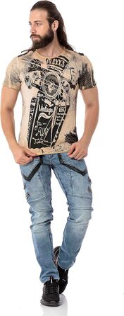 Чоловічі джинси Cipo & Baxx Destroyed, блакитні, 38W/32L | Модні рвані джинси в стилі biker