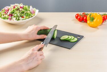 Rosenstein & Söhne Cutting Board: Wood fiber cutting board, dishwasher-safe, black, 20 x 15 x 0.6 cm (Food preparation cutting board, kitchen vegetable boards)…