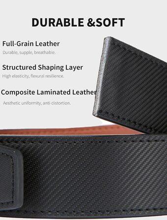 Чоловічий шкіряний ремінь на пряжці, 3.5 см, регульований, для джинсів, комфортна посадка (42-48)