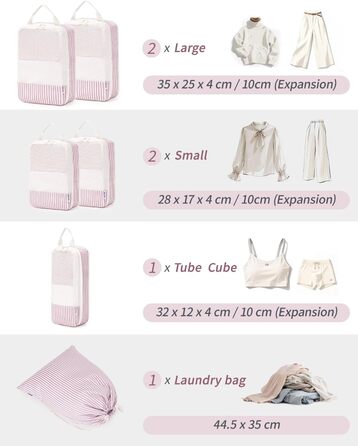 Набір органайзерів для валізи Narwey (6 шт.) - компресійні кубики для подорожей, рюкзаки, сумки-органайзери
