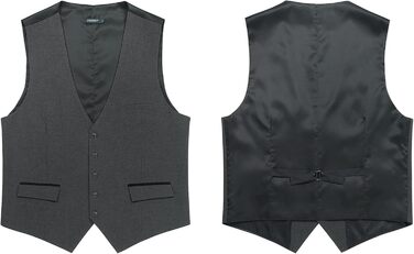 Елегантний жилет для чоловіків HISDERN: класичний однотонний жилет для весілля, ділового стилю та смокінгу. Темно-сірий, XL