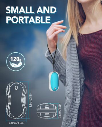 Електричні грілки для рук Cnkeeo, 2 шт. з роздільним магнітним з'єднанням, Powerbank USB, 3 режими нагріву, для активного відпочинку, риболовлі, полювання, чорно-білі (блакитні)