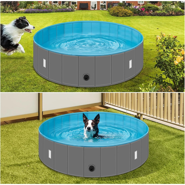 Басейн для собак великих порід EUGAD 120x30 см з кришкою. ПВХ басейн для собак, антиковзне покриття, легко складається