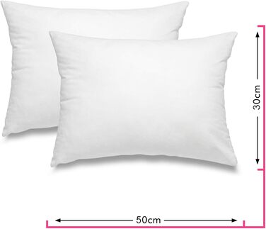 wometo 2er Set Feather Pillow 100% Feathers 30x50-330g oekoTex Pillow Inlay Cotton White/Inner Pillow/Pillow Filling/Small Head Pillows (2 pieces) 30 x 50 cm