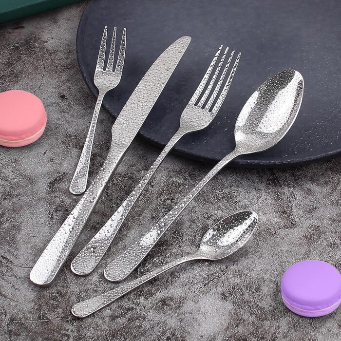 12-Person Cutlery Set, Targzier Cutlery, 60-Piece Place Setting including Knife, Fork, and Spoon, Stainless Steel Mirror-Polished Cutlery Sets, High-Quality Tableware & Dishwasher Safe