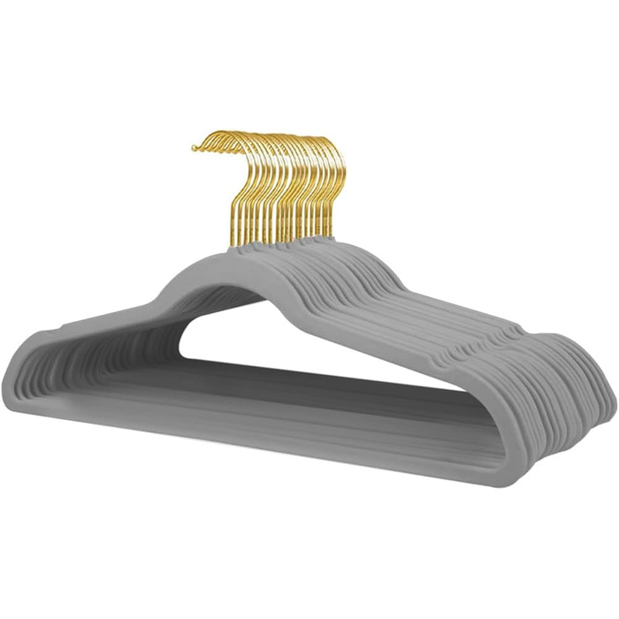 Набір з 22 велюрових плечиків для одягу Stormix, преміум-якість, для дорослих, неслизькі, для костюмів, сорочок, суконь, рожево-золоті гачки, 22 шт.