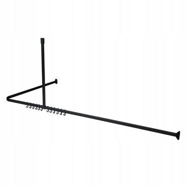 Кутовий шторний карниз для душу Sealskin 50-90 x 16 мм, чорний