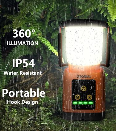 CRODIAL LED Camping Lantern Rechargeable, Camping Essentials 5000mAh Power Bank, Waterproof Camping Tent Light, Lanterns for Power Outages, Hurricane, Emergency, Hiking, Outdoor