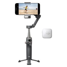 Стабілізатор DJI Osmo Mobile 7P + Mic Mini TX (Polarweiß) – Gimbal для iPhone/Android з мікрофоном, інтегрований штатив та подовжувач, 3-осьова стабілізація