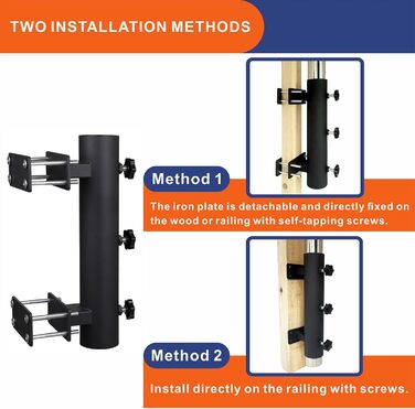 VANROUG Durable Umbrella Holder, Patio Umbrella Stand, Umbrella Stand, Bench, Buddy, Umbrella Holder, Fixed Clip, Umbrella Clamp for Deck, Railing, Beach, Courtyard, Boats, Hatches