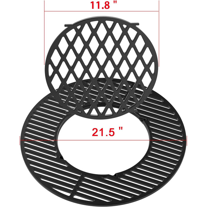 Набір чавунних решіток для гриля Onlyfire Sear Grate, сумісний з Weber 57 (кульова гриль)