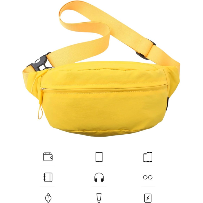 Поясна сумка чоловіча/жіноча водонепроникна для подорожей, фестивалів, спорту та міста (жовта)