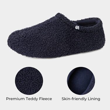 В'язані домашні тапочки VeraCosy з піною пам'яті та флісовою підкладкою (42/43 EU, темно-синій)