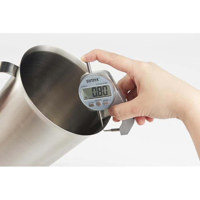 CURTA stainless steel measuring cup, 2L measuring cup, stainless steel milk frothing pitcher with markings, types of markings including ml, oz, and cup…