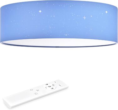 Navaris LED Ceiling Light - Dimmable Color Temperature Change Remote Control - 22W Starry Sky - Living Room Lamp Bedroom Ceiling Lamp Children's Room Lamp Ceiling (40cm, Light Blue)