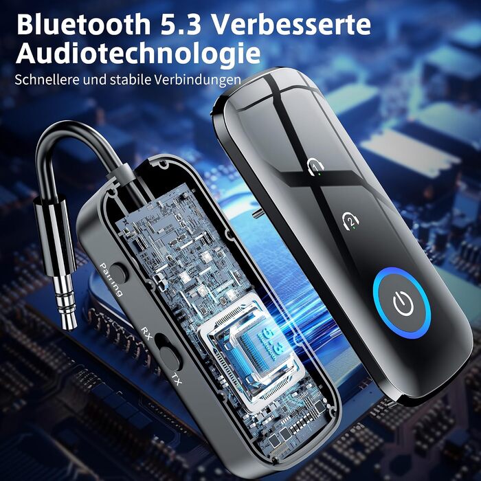Bluetooth адаптер-ресивер 2-в-1 SONRU (передавач та приймач) з роз'ємом 3.5 мм Jack, для літака та автомобіля, чорний